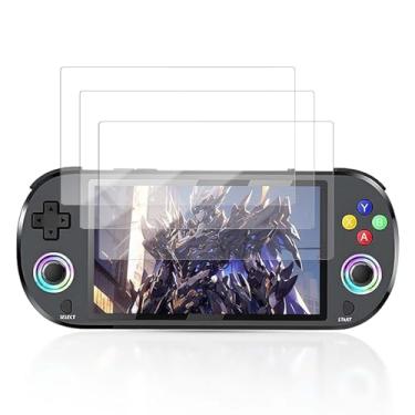 Imagem de YAJOJO Pacote com 3 protetores de tela para console de jogos M22 Pro retrô, vidro temperado de dureza 9H para console de jogos portátil M22 Pro retrô, antiarranhões, clareza HD, sem bolhas