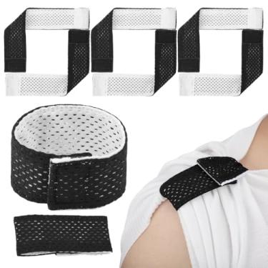 Imagem de Chewtoyo Suportes esportivos de gravatas, prendedores, fita de vôlei, para futebol de manga, com manga de tênis, pares de 4 camisetas de nylon dupla face basquete, jérsei e faixas de manga respiráveis