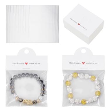 Imagem de GOMAKERER Conjunto de suprimentos de embalagem de 300 peças, sacos de joias transparentes com cartões de exibição pendurados em papelão, embalagem personalizada para brincos, colares, uso em pequenas