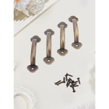 Imagem de 6 conjuntos de puxadores de gaveta, puxadores de caixa de ferro bronze antigo, acessórios de porta de guarda-roupa com parafuso para portas francesas de garagem, portões de metal, portas internas