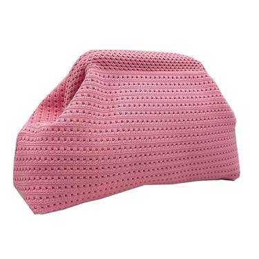Imagem de Aligoo Bolsas de mão femininas, bolsa de crochê de tecido de praia de verão 2025, bolsa de mão para noite Bolinho de Massa Listrada Franzido Nuvem, Rosa - 2, One Size