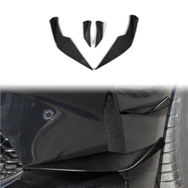 Imagem de Conjunto de 4 peças de fibra de carbono real para o para-choque dianteiro, lados esquerdo e direito, modelo VS air knife, compatível com BMW M3 M4 G80 G82 2020-2024. Acessórios automotivos leves.