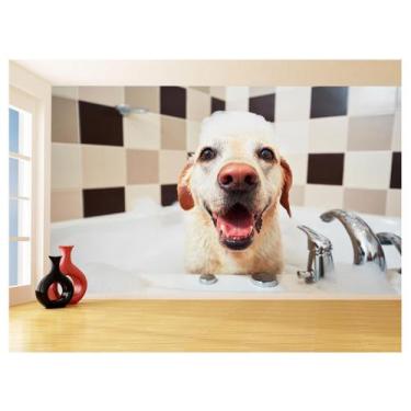 Imagem de Papel De Parede Animal Cão Petshop Banho Tosa 3,5M Anm401 - Você Decor