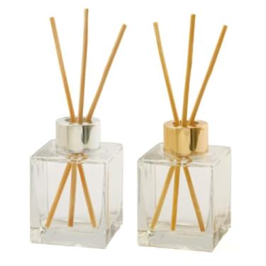 Imagem de Difusor de Aromas em Garrafa de Vidro em Formato Cubo com Tampa Elegante para Ambiente (MISTA)