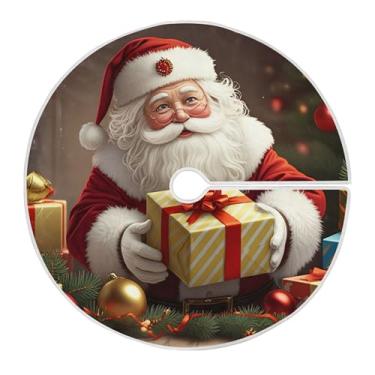 Imagem de SEHANY Saia para árvore de Natal, 91 cm, Papai Noel, vermelha, decoração de árvore de Natal, tapetes para decoração de festa de Natal em casa