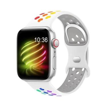 Imagem de Pulseira De Borracha Colorida Para Apple Watch Band 44mm 45mm 46mm 49m