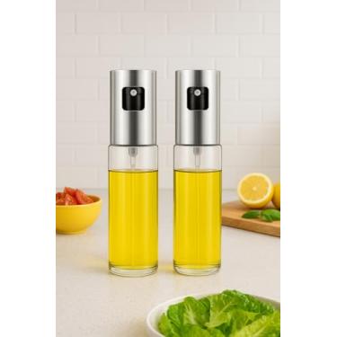 Imagem de Kit 2 Borrifadores Spray para Azeite, Óleo e Vinagre – Pulverizador em Vidro com Bico Antigotejamento, Refil 100ml, Galheteiro para Cozinha (2)