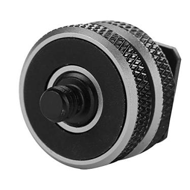 Imagem de Parafuso de montagem de microfone de 3/8 a 1/4, adaptador de montagem de flash hot shoe adaptador de parafuso adaptador de conexão de sapata dupla fria, fácil de instalar, para câmera