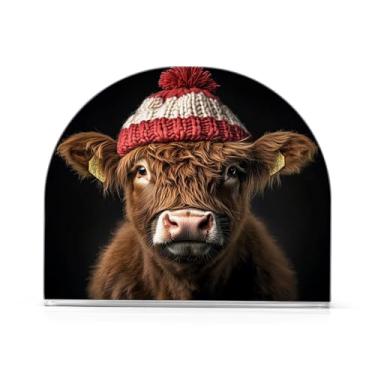 Imagem de Qilmy Porta-guardanapos de vaca Highland de Natal para mesas - Porta-guardanapos para cozinha, porta-guardanapos de mesa, porta-guardanapos de coquetel, porta-guardanapos de papel110