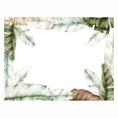 Imagem de Jogo Americano Mesa Posta Kit 2 a 12 Unidades Impermeável Decoração de Mesa (Folhas Verdes,Kit 6 peças)