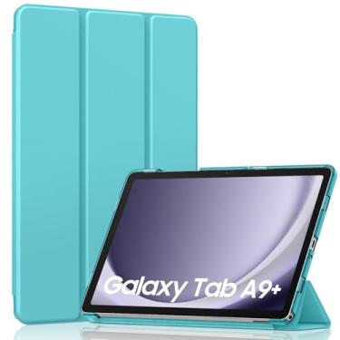 Imagem de MoKo Capa para Galaxy Tab A9 Plus/A9+ 11 polegadas 2023, capa inteligente rígida de policarbonato translúcido para tablet Galaxy Tab A9 Plus SM-X210/X216/X218, despertar/hibernar automaticamente, azul
