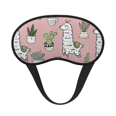 Imagem de Máscara de dormir blackout com estampa de alpaca e cacto, máscara para os olhos, leve, macia, para dormir, meditação, viagem, ioga