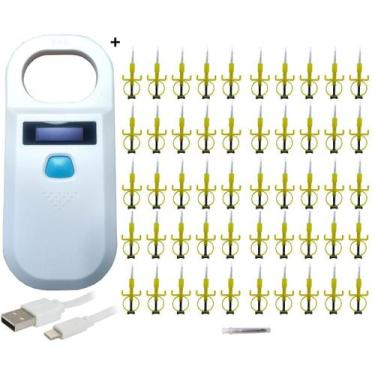 Imagem de Kit Microchip 50 Un Com Leitor Portátil 2,12/12Mm Animal - Limed Mogi