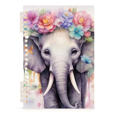 Imagem de Burbuja Caderno de elefante, papel pautado universitário A5 com 60 folhas, fichário para escritório, 1 pacote