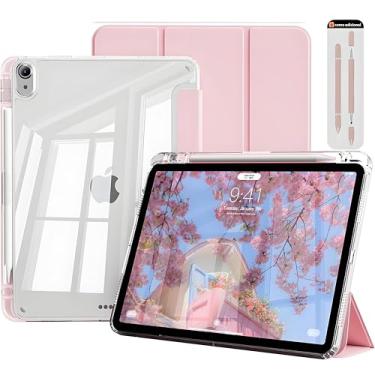 Imagem de Tassos Capa Smart Flip Para iPad Air 4a/5a/6a 10.9 / iPad Pro 11,Ranura para Caneta ，caneta stylus absorvente e adesivo coletor de poeira,Despertar/Suspender Automático (Rosa)