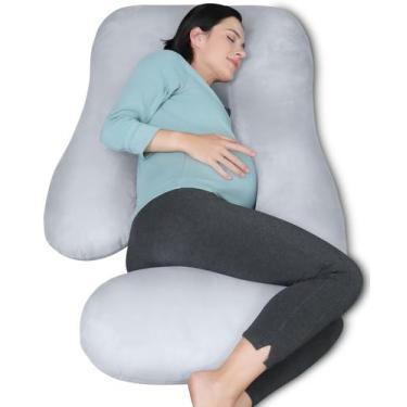 Imagem de Almofada de gravidez MOON PARK em forma de U, corpo inteiro, 165 cm, c