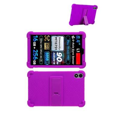 Imagem de Capa para tablet ALLDOCUBE iPlay 70 mini Pro de 8,4 polegadas, capa protetora FJIASTB de silicone macio para crianças com suporte ajustável, à prova de quedas (roxa)