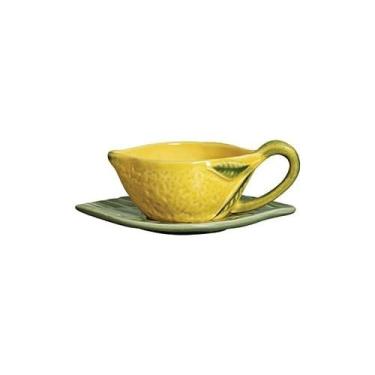 Imagem de Xícara de Café com Pires Cerâmica Limão 100ml