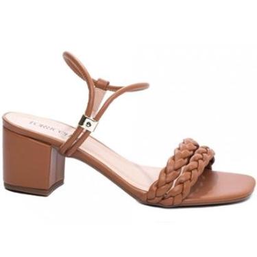 Imagem de Sandalia Feminina com Salto Baixo Caramelo Torricella-Feminino