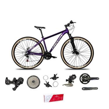 Imagem de Bicicleta Aro 29 Absolute Nero 5 Alumínio 2x9 Freios Hidráulicos K7 Garfo Com Trava 18v Mtb Roxo Tam: 13.8