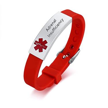 Imagem de ZKXXJ Pulseiras de alerta médico para homens e mulheres - Pulseira de silicone para identificação de identificação de emergência, pulseira de caduceu, sistemas de alerta de saúde, joias de alergia