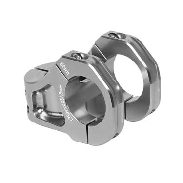 Imagem de Mesa de guidão de bicicleta de 35 mm em alumínio CNC para MTB, compatível com guidões de 31,8 mm, para bicicletas de montanha. Acessórios para bicicletas.(Silver)