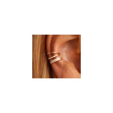 Imagem de Brincos de orelha dourados, sem piercing, joias modernas para mulheres, brincos de orelha, não perfurantes, presentes modernos para mulheres