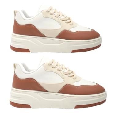 Imagem de Kit 2 Tênis Femininos Plataforma Alta Estilo Casual Conforto Absoluto (Caramelo + Caramelo, BR, Adulto, Numérico, 36)
