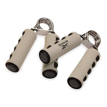 Imagem de Reebok Pacote com 2 alças de mão, treinamento de força de pulso enrolado com mola, dedos e antebraço com alças de espuma macia, melhora a força de aderência, aderência de mão de resistência para