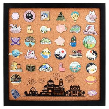 Imagem de BENECREAT Quadro de impressão em cortiça para castelo, quadro de exibição de boletim, placa de cortiça montada na parede para armazenamento de broches, decoração de escritório, casa e escola, 29 x 29