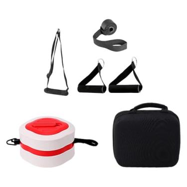 Imagem de simhoa Máquina de cabo portátil, bomba de ginástica substitui exercícios práticos, resistência ajustável, força para costas, glúteos, pernas e quadris, Vermelho