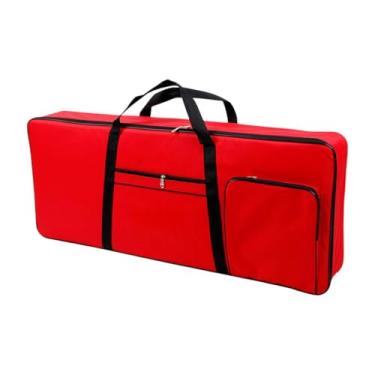Imagem de Amagogo 61 Caixa de teclado Teclado Bolsa de teclado Oxford Backpack Acessórios anti -choques bolsa acolchoada portátil 40.16 "x16.54" x1.97 ", Vermelho