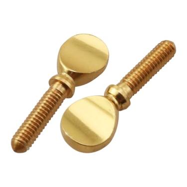 Imagem de YTgilo 2 peças de parafusos de pescoço de saxofone dourado, parafusos de latão reforçado, acessórios de instrumento, peças de reposição universais para saxofones soprano alto e tenor