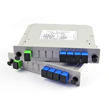 Imagem de 12 cm x 11 cm x 3 cm 1 x 4 telecomunicações PLC divisor óptico plug-in guia de onda planar fibra óptica acessório dispositivo de ramificação