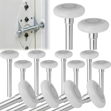 Imagem de Pacote com 10, haste de 18 cm, rolo de porta de garagem de nylon comercial de 7,6 cm com tampa à prova de poeira, projetado para trilhos de porta de garagem de 7,6 cm, silencioso/durável, rolamentos