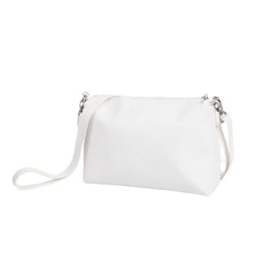 Imagem de Bolsa Transversal Feminina em Couro Sintético, com Alça Ajustável, Estilo Casual (BRANCA)