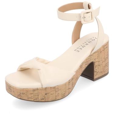 Imagem de Journee Collection Womens Eianna Tru Comfort Foam Ankle Strap Platform Sandals Beige 7.5 Medium WOMENS US