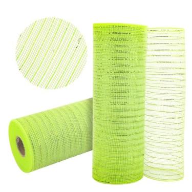 Imagem de Fita de malha Deco GouzaAK verde limão 10 cm x 9 m metálica