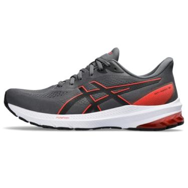 Imagem de ASICS Tênis de corrida masculino GT-1000 12, Cinza/vermelho verdadeiro, 7.5 X-Wide