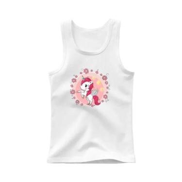 Imagem de Camiseta Regata Sem Mangas Para Meninas Com Estampa De Unicórnio Kawai