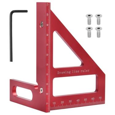 Imagem de Régua quadrada multiangular 3D 45-90 graus multiângulo carpinteiro furo quadrado régua de alumínio ferramentas de trabalho de madeira e acessórios para engenheiros carpinteiros e artesãos