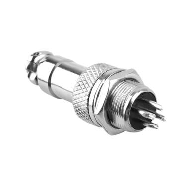 Imagem de 5/10/100 conjuntos GX12 porca tipo 2/3/4/5/6/7 pinos macho + fêmea 12 mm conector circular parafuso montagem em painel soquete (GX12-2PIN, 100 conjuntos (macho fêmea))