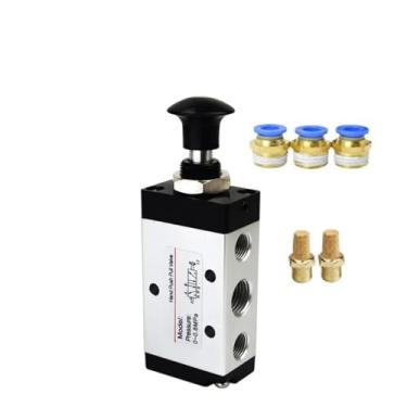 Imagem de 4R310-10 Válvula manual bidirecional de cinco posições Push-Pull Interruptor de válvula de inversão pneumática (com conexões de 10 mm)