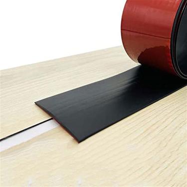 Imagem de GQQGSHOP Tiras de cobertura de piso de 1 m, tiras de transição de piso, barras de limite, tiras de união de piso de perfil de transição de PVC autoadesivas, tira divisória de porta, divisor de piso