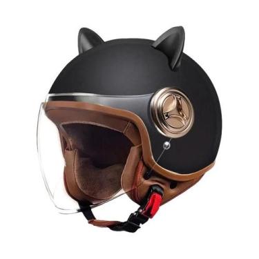 Imagem de Capacete De Moto Retro Com Orelhas De Gato, Leve, Casco Em ABS, Várias