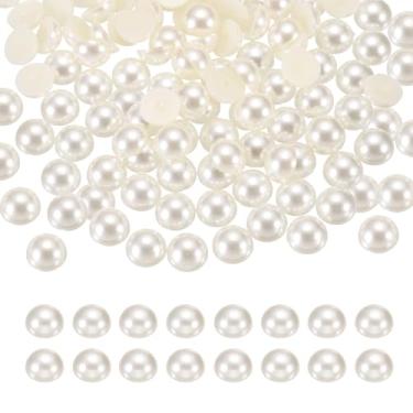 Imagem de Generic 1300 peças de meia pérola para artesanato, 6 mm de plástico metade flatback imitação de pérolas cabochão contas soltas strass para artesanato DIY roupas copo sapatos enfeite unhas (bege)