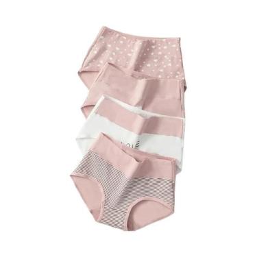 Imagem de Conjunto De 4 Calcinhas De Algodão plus Size De Cintura Alta, Confortá
