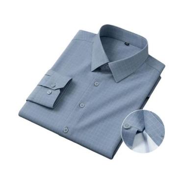 Imagem de Camisa Casual Masculina Slim Fit De Manga Longa Com Estampa Xadrez Pri