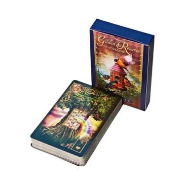 Imagem de 36 Cartas Gilded Reverie Lenormand 350GSM Cartão Duplamente Relevo 9x6