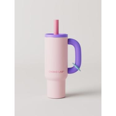 Imagem de CHAKO LAB BaWang Copo isolado de aço inoxidável | Copo com alça e canudo 992 g | Suporte de copo adequado para viagens | Garrafa de água à prova de vazamento | Sem BPA | Forro de aço inoxidável 316 |